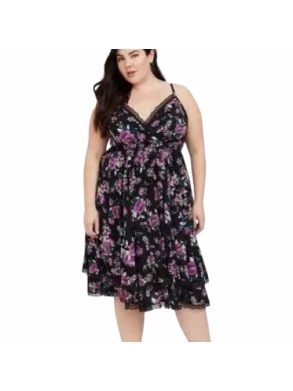 Torrid Black and Floral Sundress